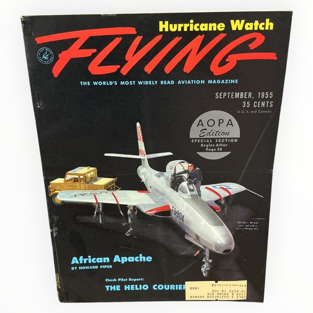 Flying Magazine September 1955 Hurricane Watch African Apache AOPA Edition